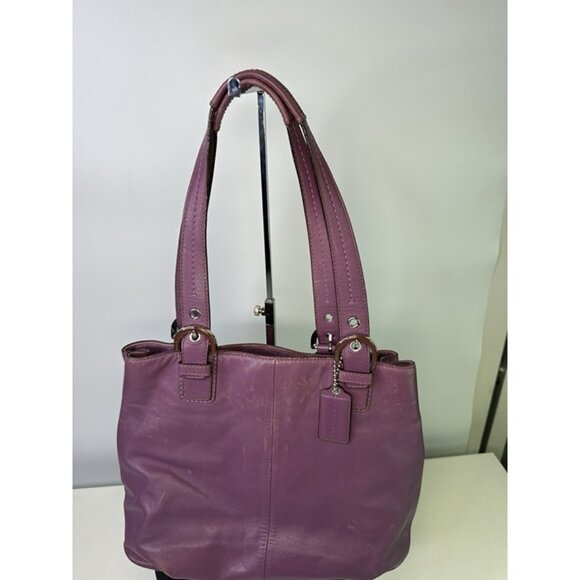 Coach Soho North South Purple Leather Satchel #F17216 - Picture 4 of 12